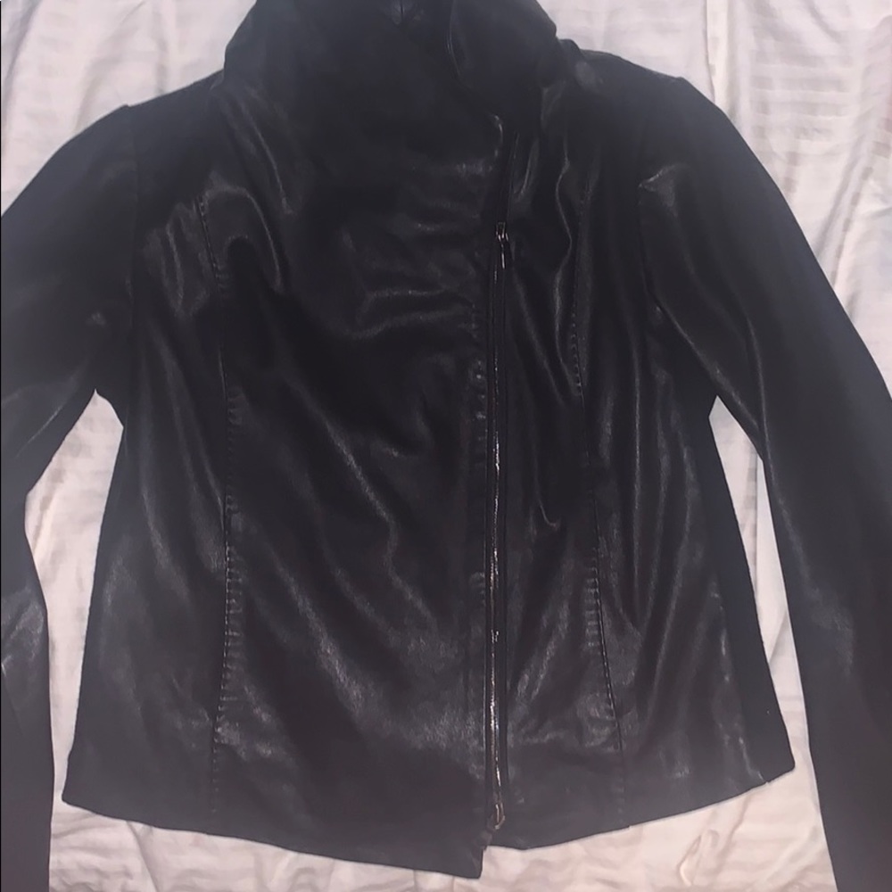 VINCE. Lambs leather Scuba jacket(MOTO)
